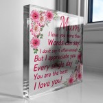 Mum Gift For Christmas Birthday Acrylic Block Mum Gifts