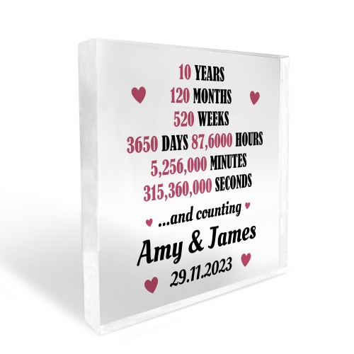 Husband Wife Gift For 10th Wedding Anniversary Personalised