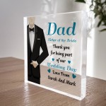 Wedding Day Gift For Dad From Bride And Groom Personalised Block