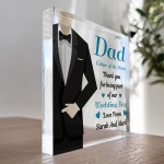 Wedding Day Gift For Dad From Bride And Groom Personalised Block