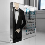 Wedding Day Gift For Dad From Bride And Groom Personalised Block