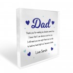 Wedding Day Gift For Dad From Bride Personalised Acrylic Block