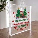 First Christmas As Nanny And Grandad Gift Personalised Block