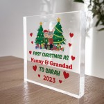 First Christmas As Nanny And Grandad Gift Personalised Block