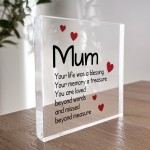 Remembrance Gift For Mum Acrylic Block Mum Memorial Plaque