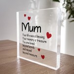 Remembrance Gift For Mum Acrylic Block Mum Memorial Plaque