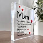 Remembrance Gift For Mum Acrylic Block Mum Memorial Plaque