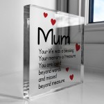 Remembrance Gift For Mum Acrylic Block Mum Memorial Plaque