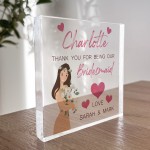 Thank You For Being Our Bridesmaid Gift Personalised Block