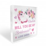 Will You Be My Bridesmaid Gift Personalised Block Bridesmaid