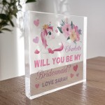 Will You Be My Bridesmaid Gift Personalised Block Bridesmaid