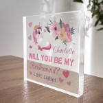 Will You Be My Bridesmaid Gift Personalised Block Bridesmaid