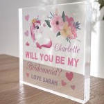 Will You Be My Bridesmaid Gift Personalised Block Bridesmaid