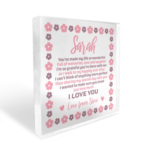 Personalised Wedding Favour For Bridesmaid Maid of Honour Flower