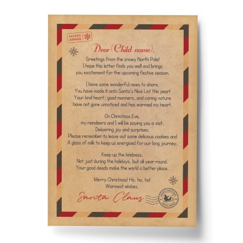 Personalised Letter From Santa Christmas Eve Box Filler Daughter