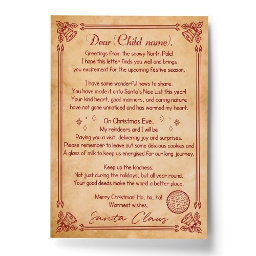 Personalised Letter From Santa Santa Letter Christmas Eve Gift F