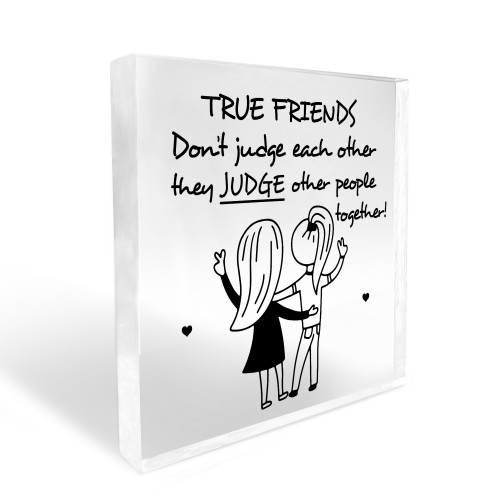 TRUE FRIENDS Gift Friendship Plaque Gift For Her Women Christmas