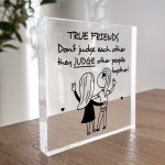 TRUE FRIENDS Gift Friendship Plaque Gift For Her Women Christmas