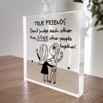 TRUE FRIENDS Gift Friendship Plaque Gift For Her Women Christmas