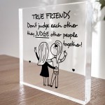 TRUE FRIENDS Gift Friendship Plaque Gift For Her Women Christmas