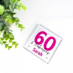 60th Birthday Gift Personalised Acrylic Block 60 And Fabulous