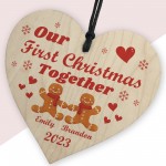 Personalised Our First Christmas Together Wood Christmas Decor