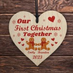 Personalised Our First Christmas Together Wood Christmas Decor