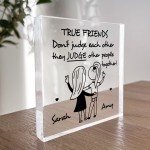 TRUE FRIENDS Plaque Friendship Gift Personalised Christmas