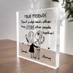 TRUE FRIENDS Plaque Friendship Gift Personalised Christmas