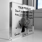 TRUE FRIENDS Plaque Friendship Gift Personalised Christmas