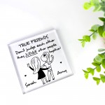 TRUE FRIENDS Plaque Friendship Gift Personalised Christmas