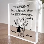 TRUE FRIENDS Plaque Friendship Gift Personalised Christmas