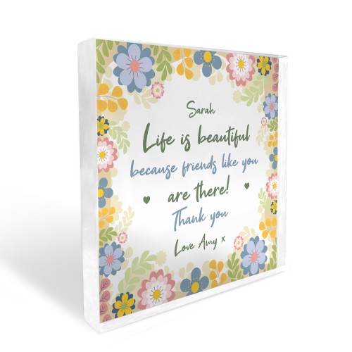 Friendship Sign Personalised Acrylic Block Gift For Friend