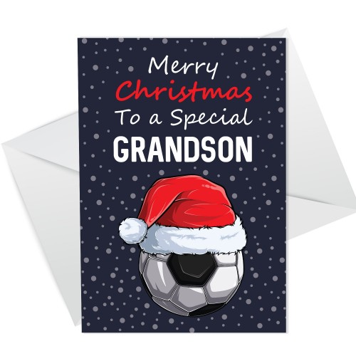 Christmas Card For Special Grandson Football Christmas Card