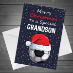 Christmas Card For Special Grandson Football Christmas Card