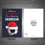 Christmas Card For Special Grandson Football Christmas Card