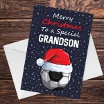 Christmas Card For Special Grandson Football Christmas Card