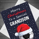 Christmas Card For Special Grandson Football Christmas Card