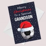 Christmas Card For Special Grandson Football Christmas Card