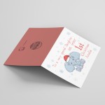 Personalised Elephant 1st Christmas Card For Daughter