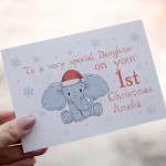 Personalised Elephant 1st Christmas Card For Daughter