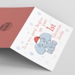 Personalised Elephant 1st Christmas Card For Daughter