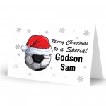 Personalised Christmas Card For Godson Football Card Handmade