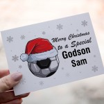 Personalised Christmas Card For Godson Football Card Handmade