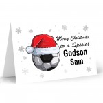 Personalised Christmas Card For Godson Football Card Handmade