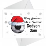 Personalised Christmas Card For Godson Football Card Handmade