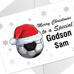 Personalised Christmas Card For Godson Football Card Handmade