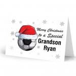 Personalised Christmas Card For Grandson Football Card Handmade