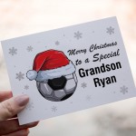 Personalised Christmas Card For Grandson Football Card Handmade