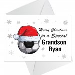 Personalised Christmas Card For Grandson Football Card Handmade